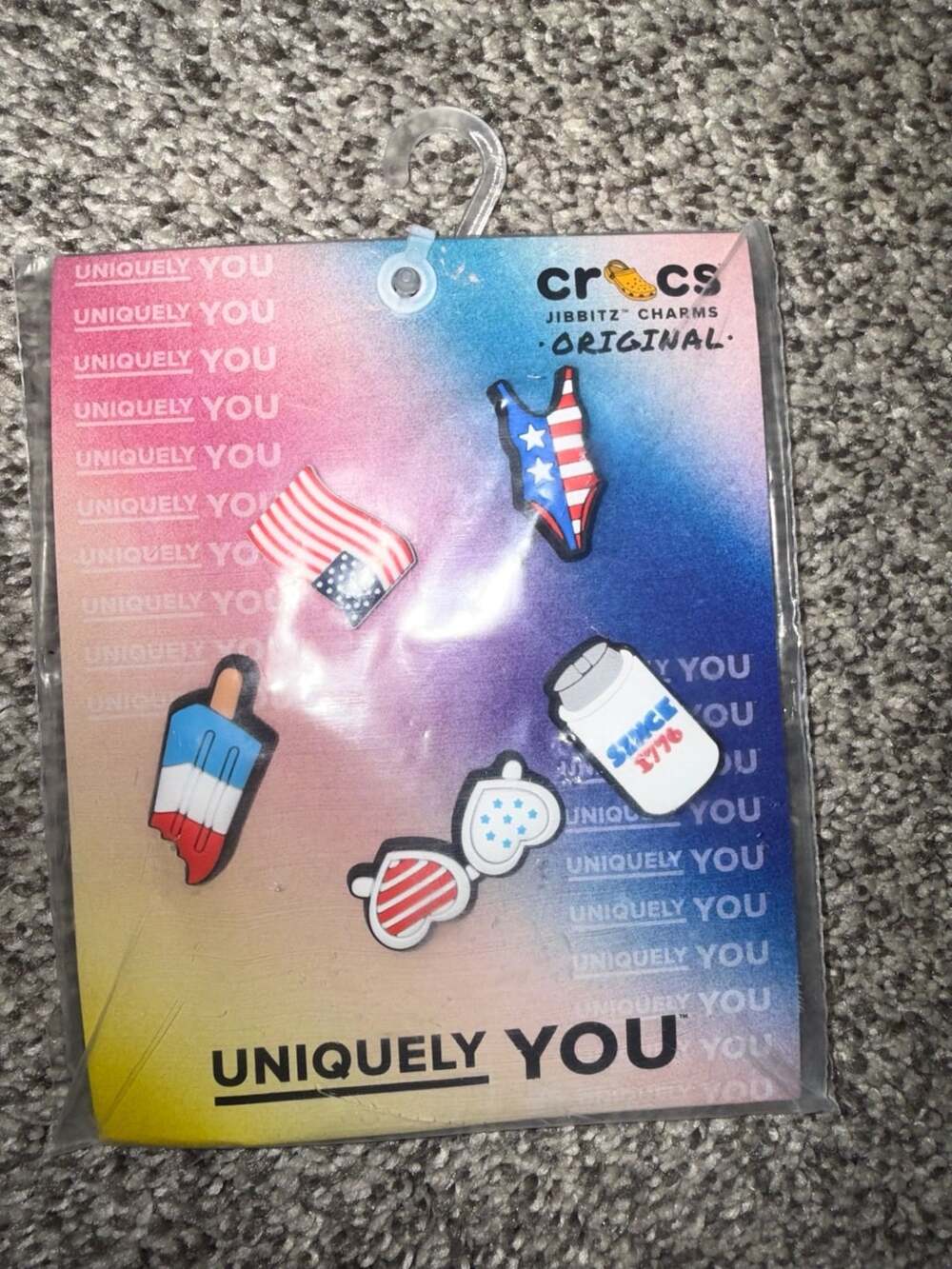 Crocs Jibbitz Charms USA 5 Pack Patriotic Shoe Accessories